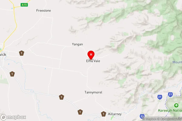 Emu Vale,Queensland Area Map