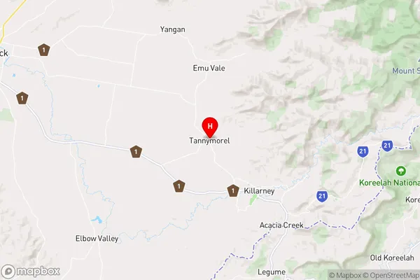 Tannymorel,Queensland Area Map