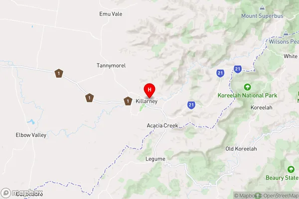 Killarney,Queensland Area Map