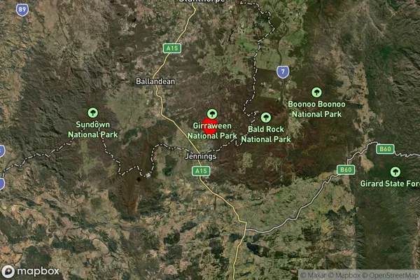 Wallangarra,Queensland Satellite Map