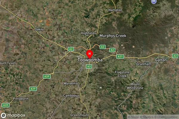 Toowoomba Mc,Queensland Satellite Map