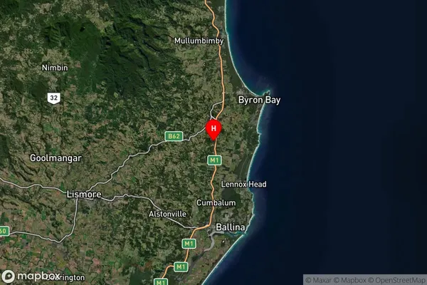 Newrybar,New South Wales Satellite Map