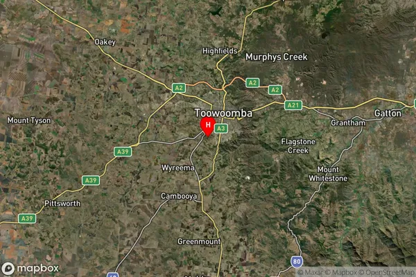 Darling Heights,Queensland Satellite Map