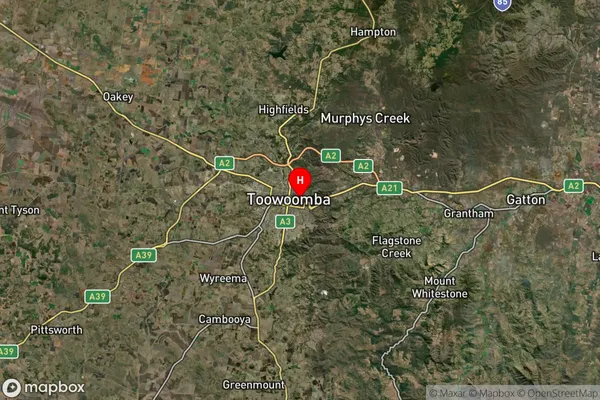 East Toowoomba,Queensland Satellite Map