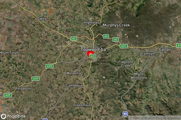 Kearneys Spring,Queensland Satellite Map