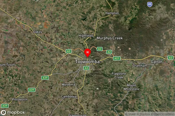 North Toowoomba,Queensland Satellite Map