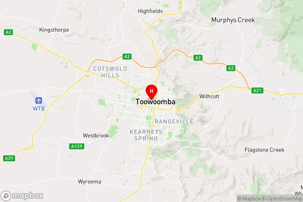 Toowoomba Bc,Queensland Area Map