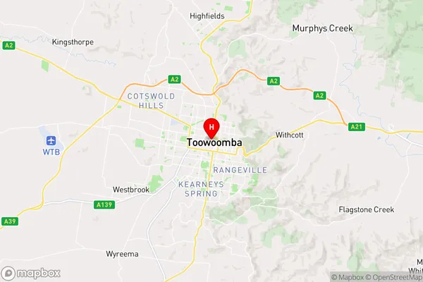 Toowoomba City,Queensland Area Map