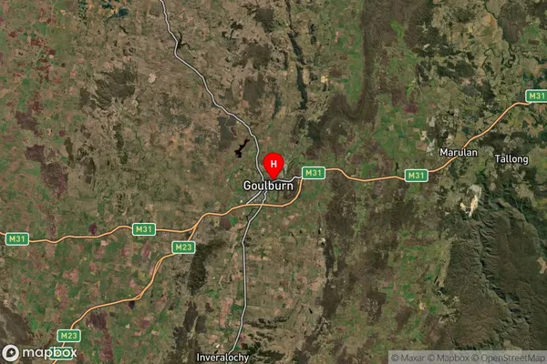 Goulburn,New South Wales Satellite Map