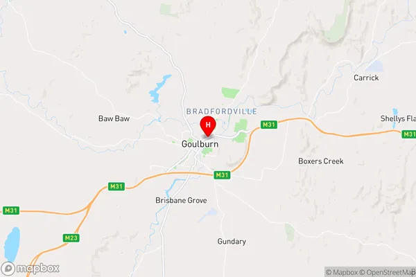 Goulburn,New South Wales Area Map