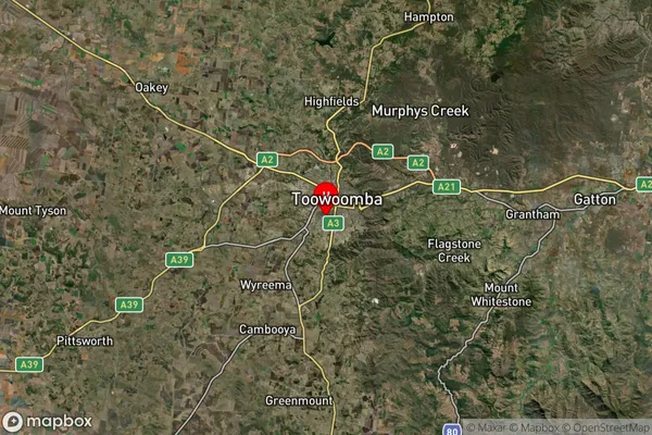 Toowoomba West,Queensland Satellite Map