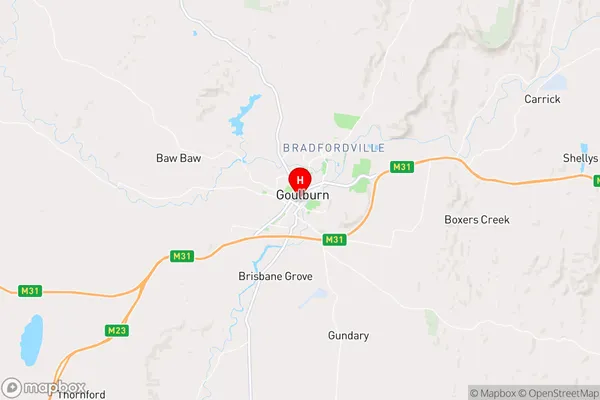 Goulburn Dc,New South Wales Area Map