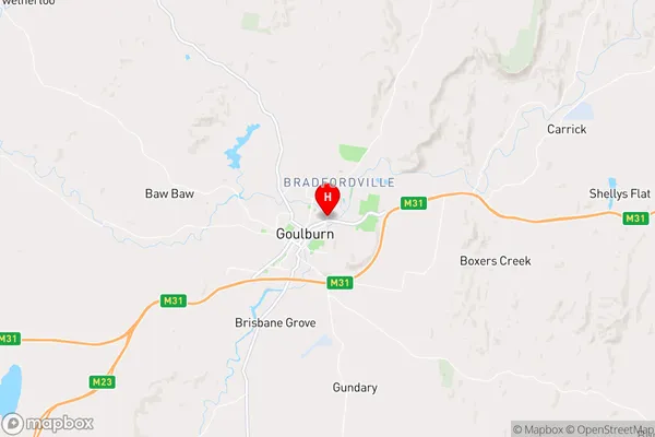 Goulburn North,New South Wales Area Map