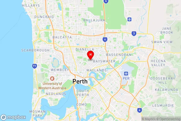 Bedford,Western Australia Area Map