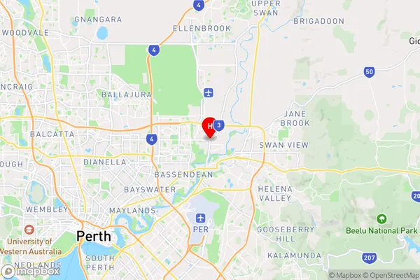 Caversham,Western Australia Area Map