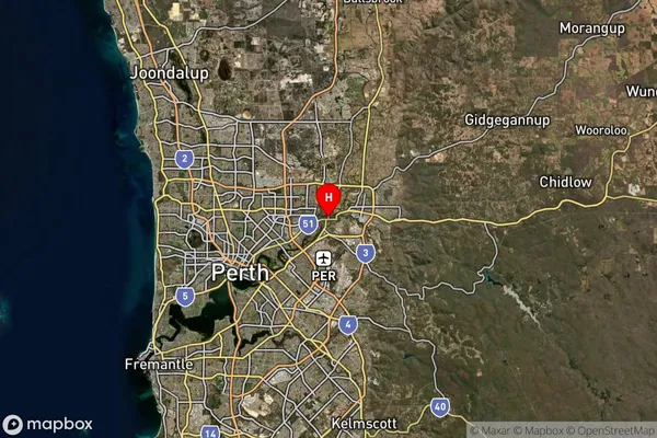 Guildford,Western Australia Satellite Map