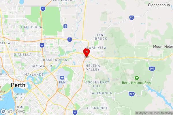 Bellevue,Western Australia Area Map