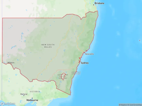 New South Wales, New South Wales Polygon Area Map