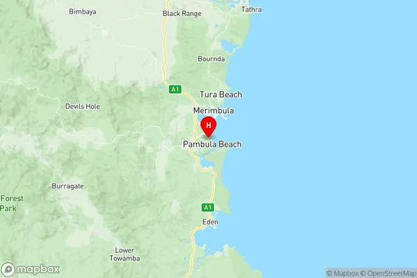 Merimbula Tura Beach, New South Wales Region Map