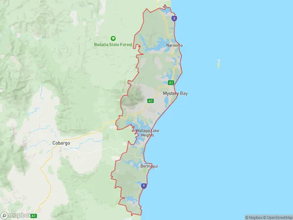 ZipCode 2546 Areas Map for Narooma - Bermagui