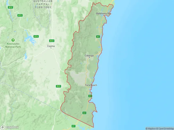 South Coast, New South Wales Polygon Area Map