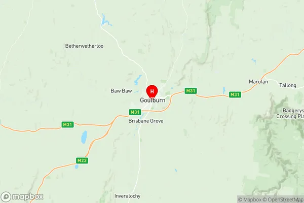 Goulburn, New South Wales Region Map