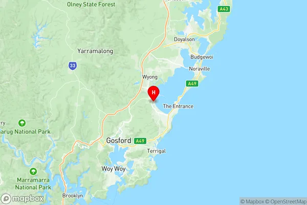 Chittaway Bay Tumbi Umbi, New South Wales Region Map