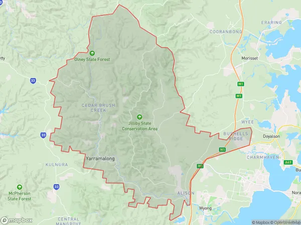 ZipCode 2259 Areas Map for Jilliby - Yarramalong