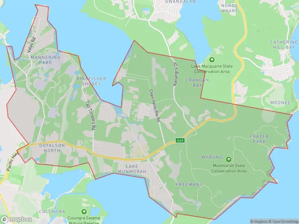 AU PostCode 2259 Suburbs Map for Lake Munmorah - Mannering Park