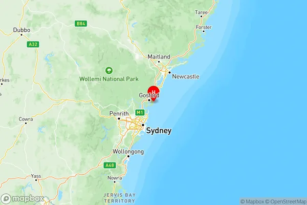 Central Coast, New South Wales Region Map