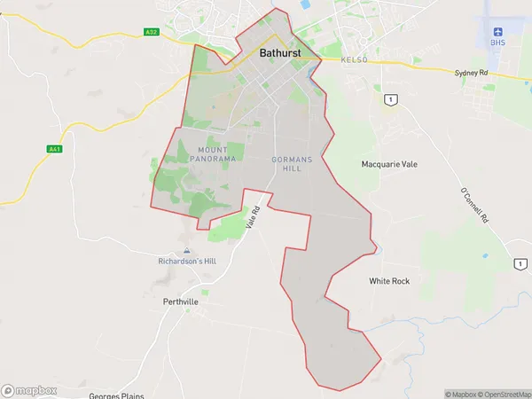 Bathurst South, New South Wales Polygon Area Map