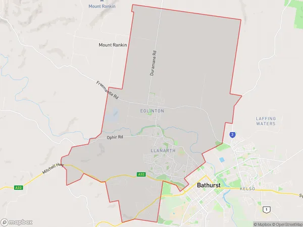 Bathurst West, New South Wales Polygon Area Map