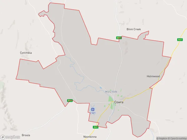 Postal Code 2794 Regions Map for Cowra