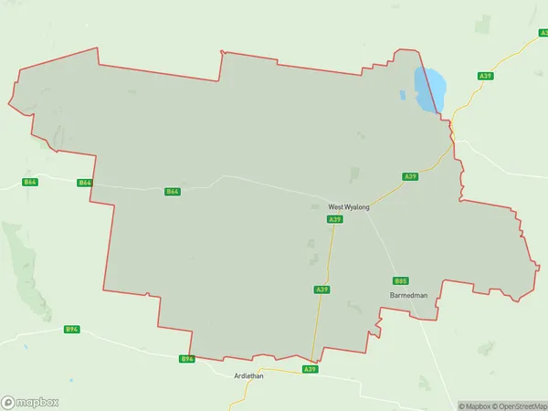 AU PostCode 2665 Suburbs Map for West Wyalong