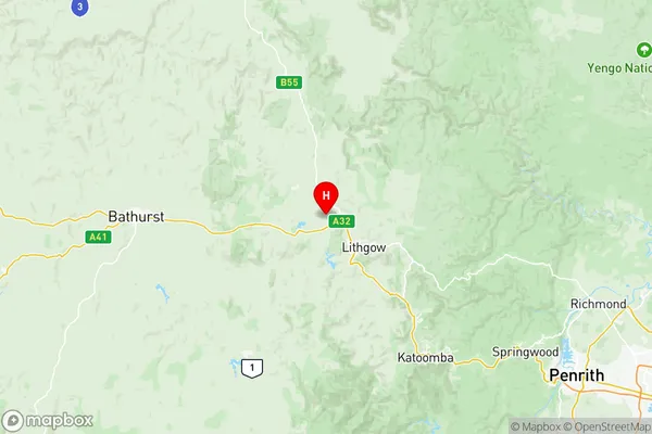 Lithgow Mudgee, New South Wales Region Map