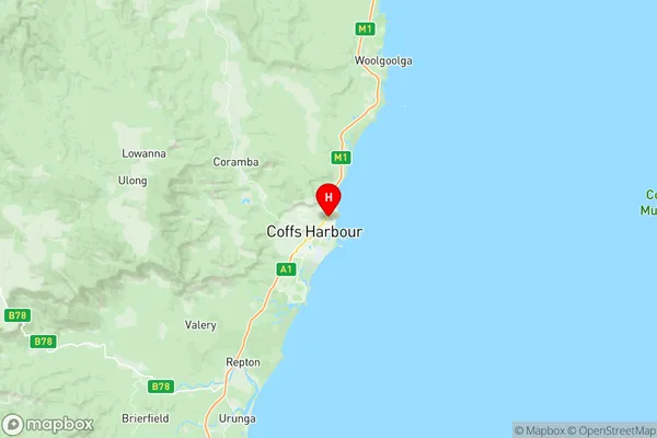 Coffs Harbour North, New South Wales Region Map