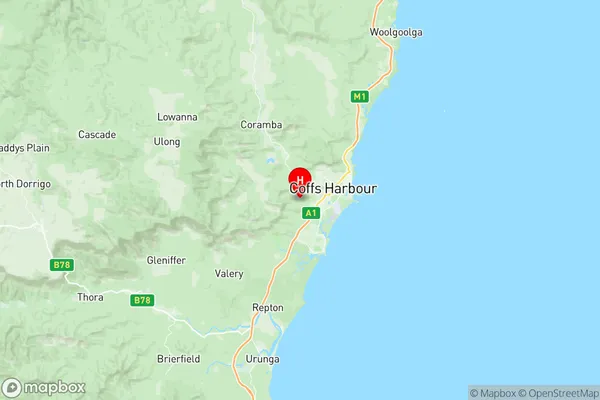 Coffs Harbour South, New South Wales Region Map