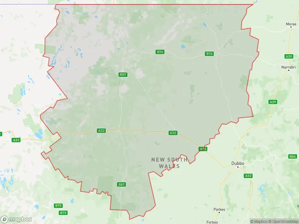 Bourke Cobar Coonamble, New South Wales Polygon Area Map