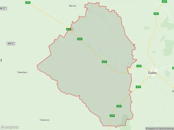 ZipCode 2821 Areas Map for Narromine