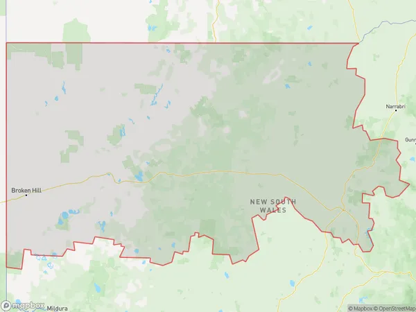 Far West and Orana, New South Wales Polygon Area Map