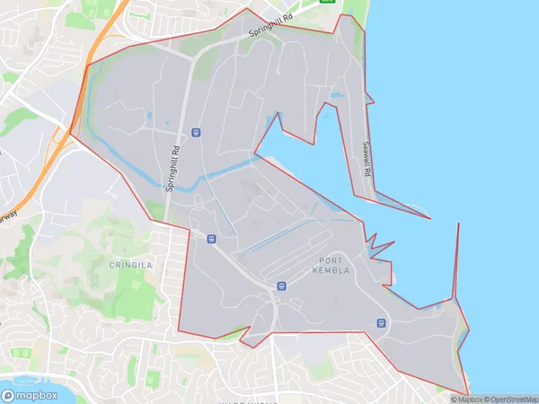 AU PostCode 2505 Suburbs Map for Port Kembla Industrial