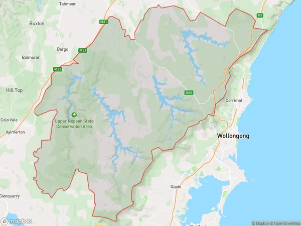 Illawarra Catchment Reserve, New South Wales Polygon Area Map