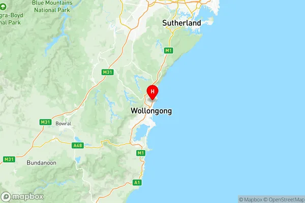 Wollongong, New South Wales Region Map