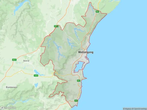 Illawarra, New South Wales Polygon Area Map