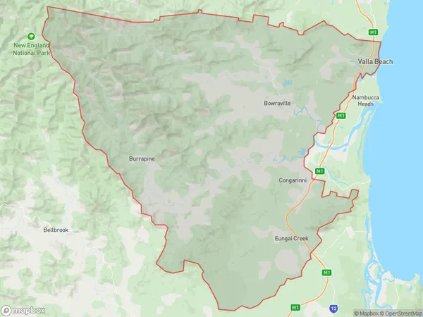 ZipCode 2449 Areas Map for Nambucca Heads Region