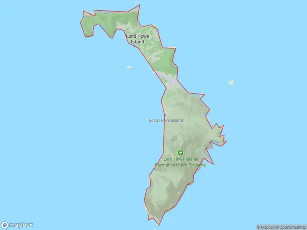 Lord Howe Island, New South Wales Polygon Area Map