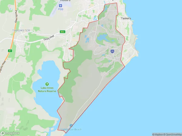 Port Macquarie South, New South Wales Polygon Area Map