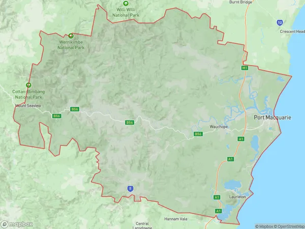 Port Macquarie, New South Wales Polygon Area Map