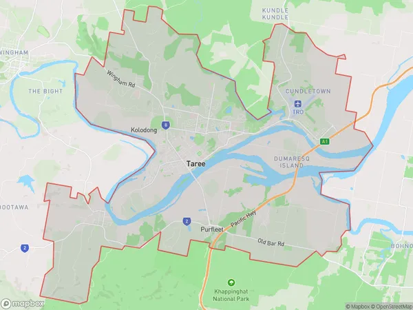 ZipCode 2430 Areas Map for Taree