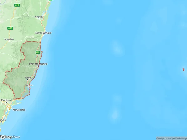 Mid North Coast, New South Wales Polygon Area Map